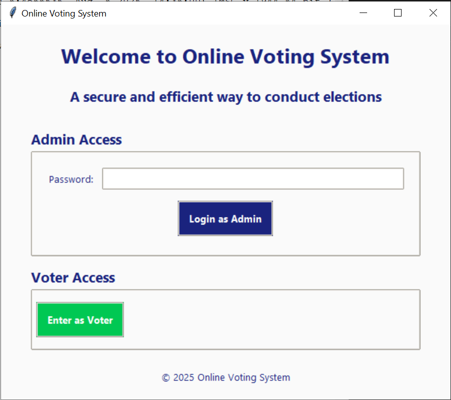 Voting System Login
