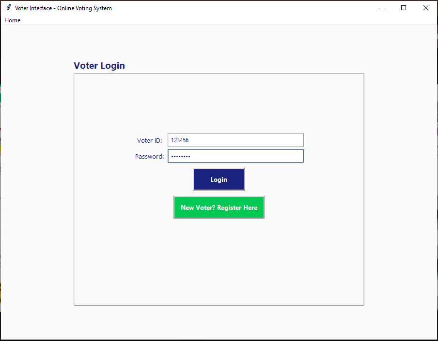 Voter Login Page