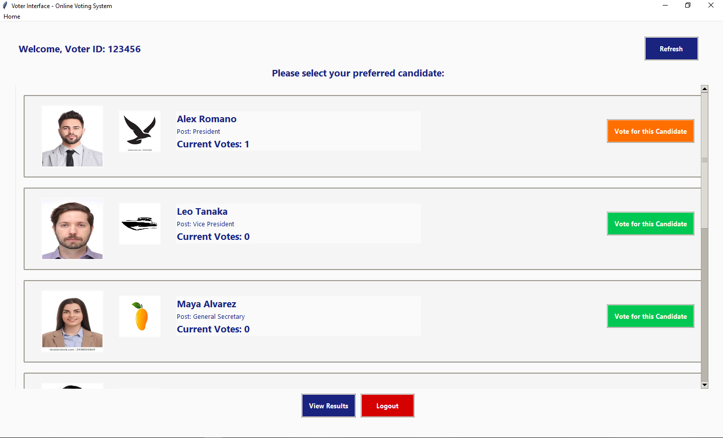 Voting Page